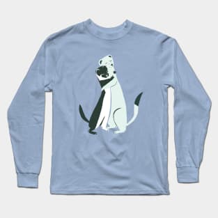 Weasel hugs in blue Long Sleeve T-Shirt